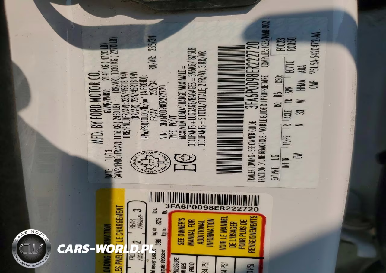 2014 FORD FUSION TITANIUM VIN:3FA6P0D98ER222720 - 12