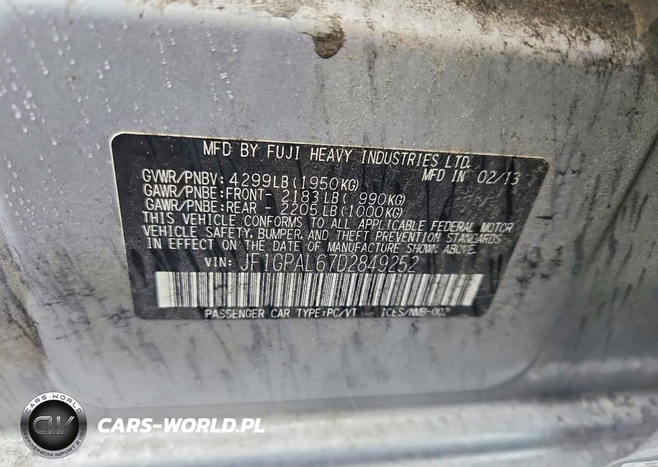 2013 Subaru Impreza Sport Premium VIN:JF1GPAL67D2849252 - 12