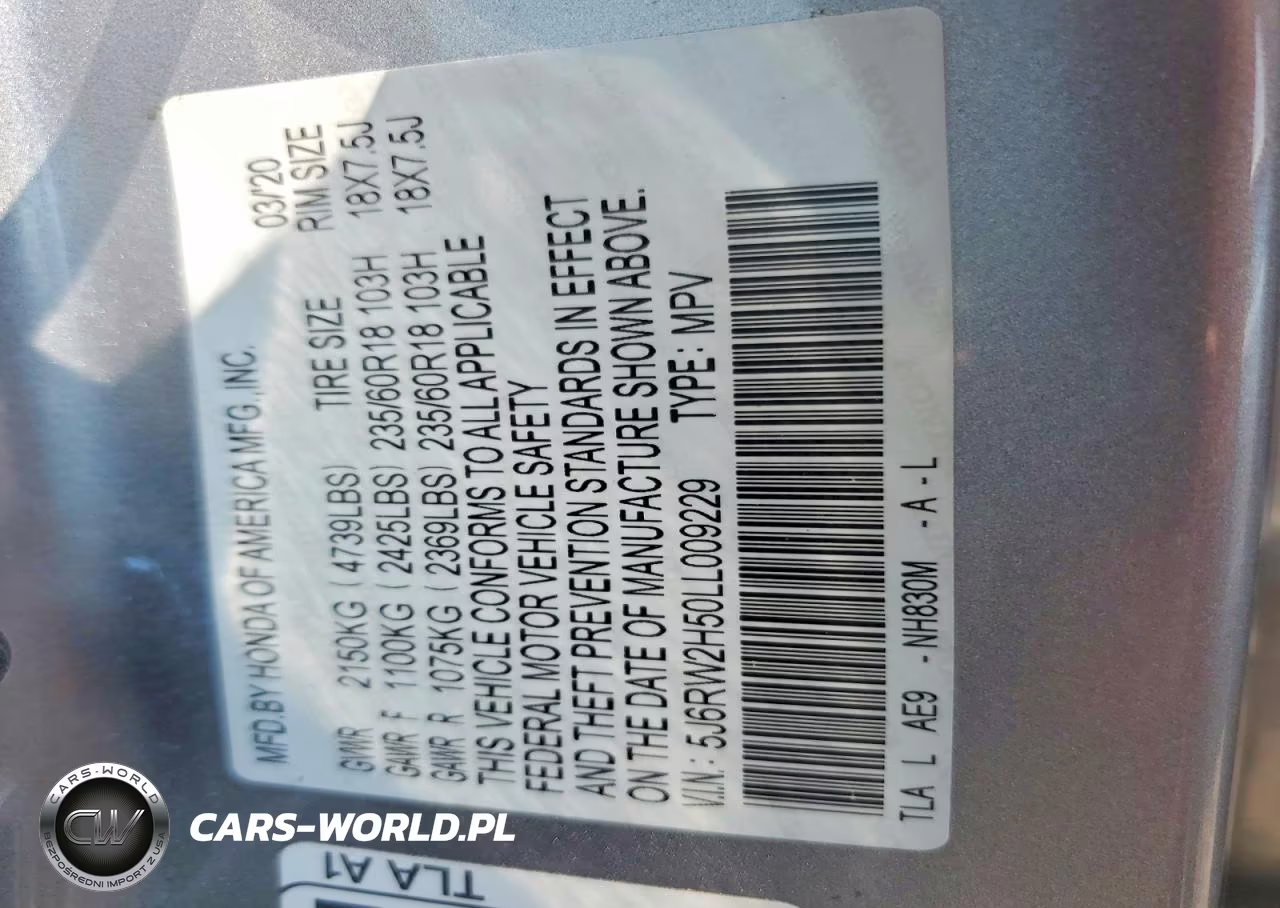 2020 Honda Cr-V Ex VIN:5J6RW2H50LL009229 - 12