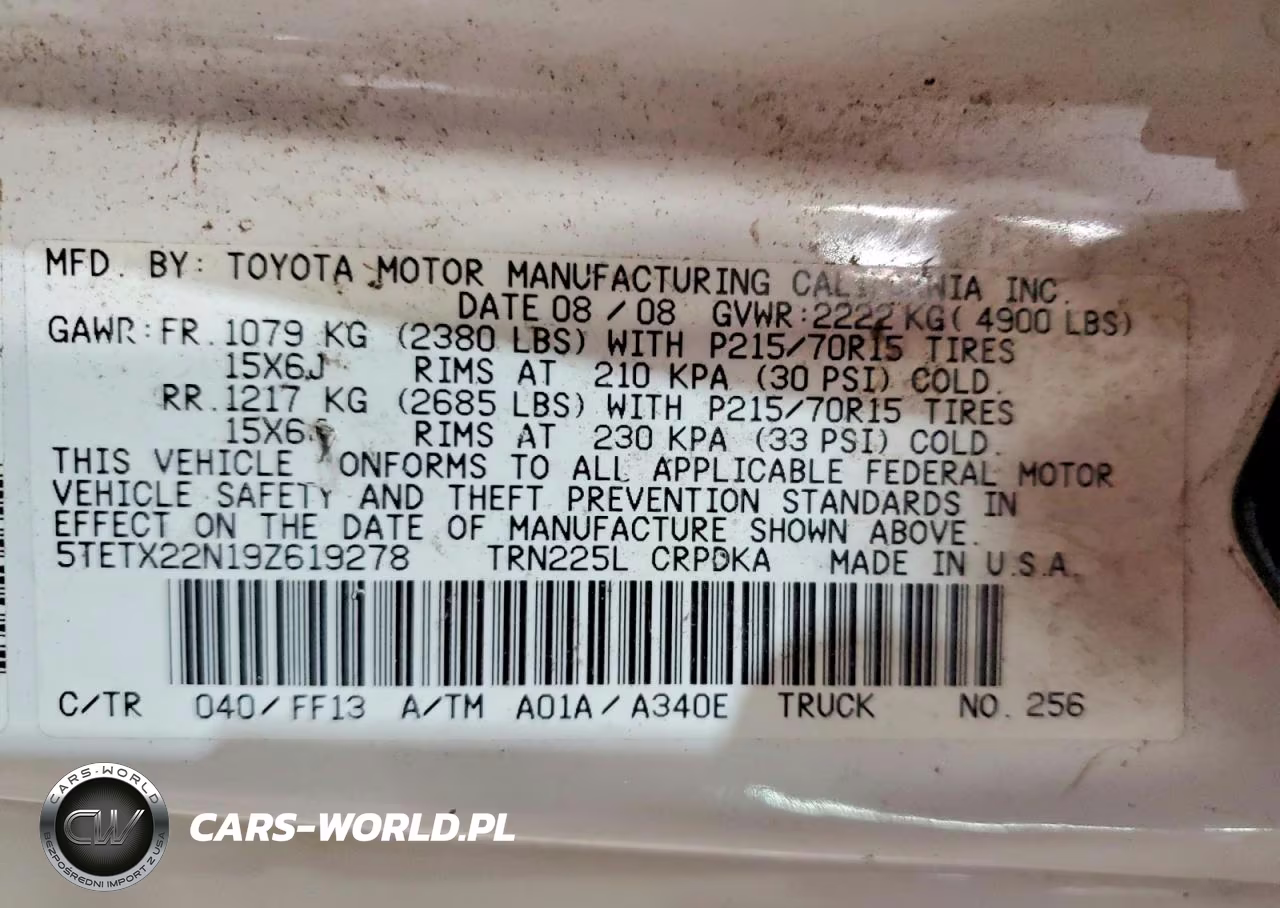 2009 Toyota Tacoma Base VIN:5TETX22N19Z619278 - 12