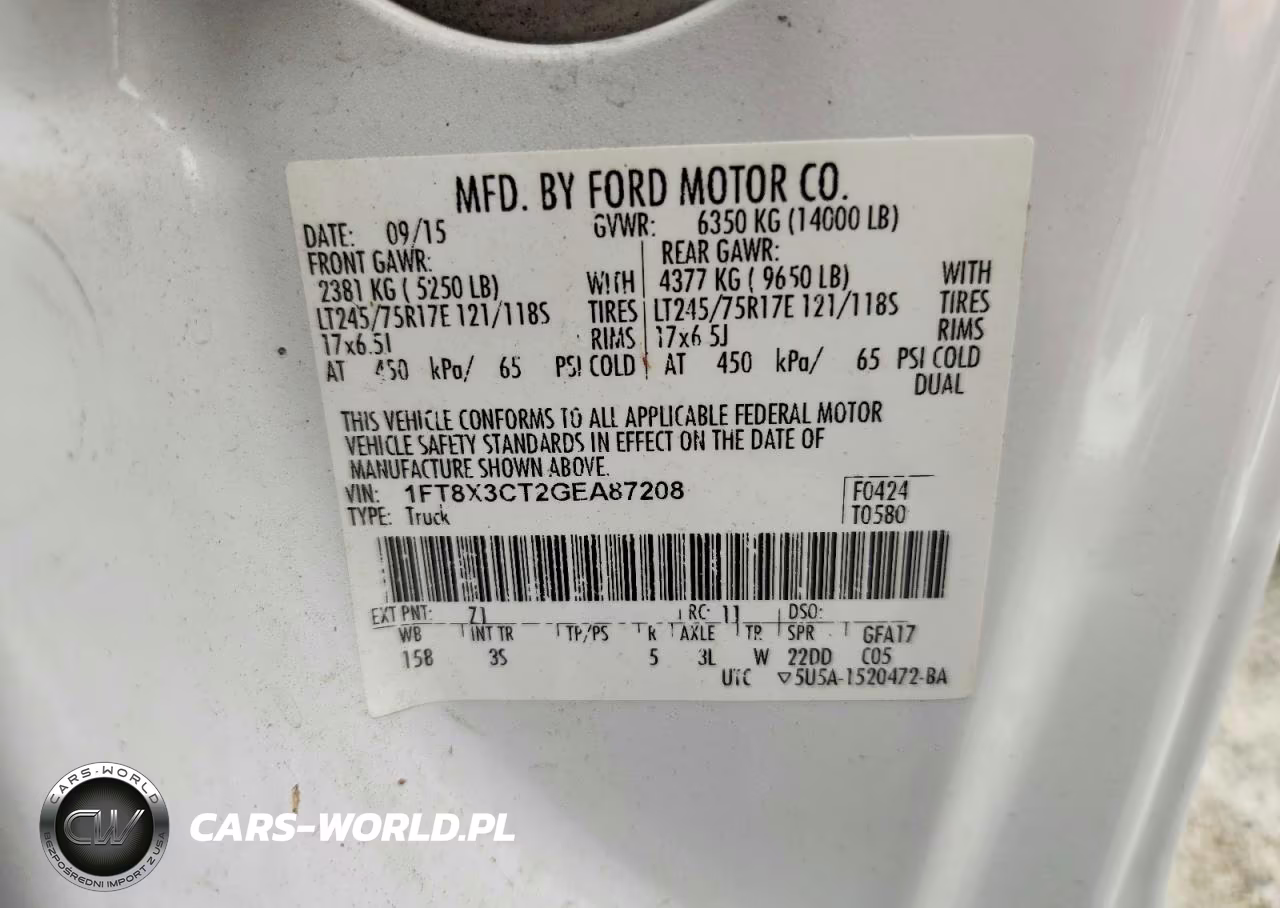 2016 Ford F350 Super Duty VIN:1FT8X3CT2GEA87208 - 12