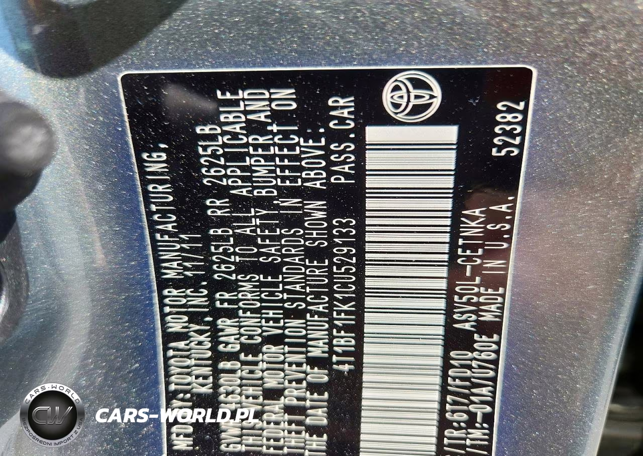 2012 Toyota Camry Le VIN:4T1BF1FK1CU529133 - 13