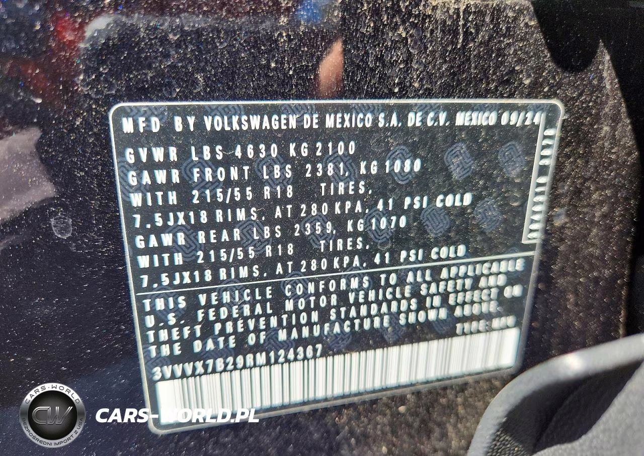 2024 Volkswagen Taos Se VIN:3VVVX7B29RM124367 - 13