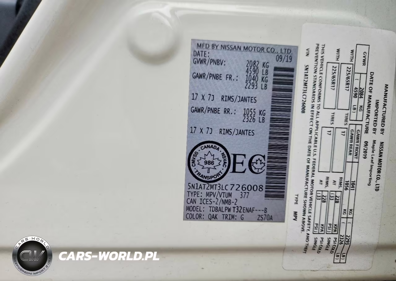 2020 Nissan Rogue S VIN:5N1AT2MT3LC726008 - 13
