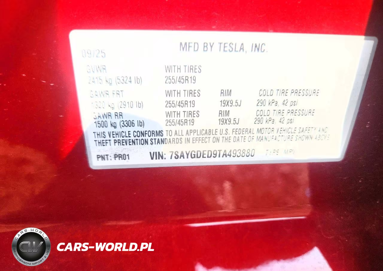 2026 Tesla Model Y VIN:7SAYGDED9TA493880 - 14