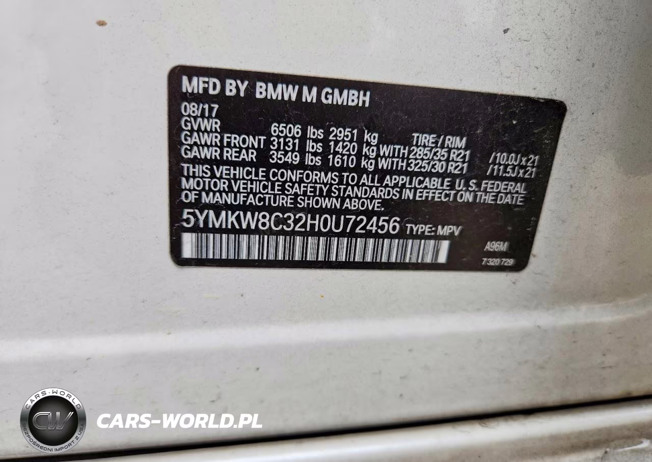2017 BMW X6 M VIN:5YMKW8C32H0U72456 - 14
