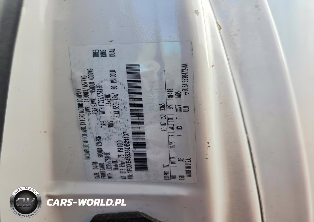 2008 Ford E450 Delivery Truck VIN:1FDXE45S38DB21137 - 13