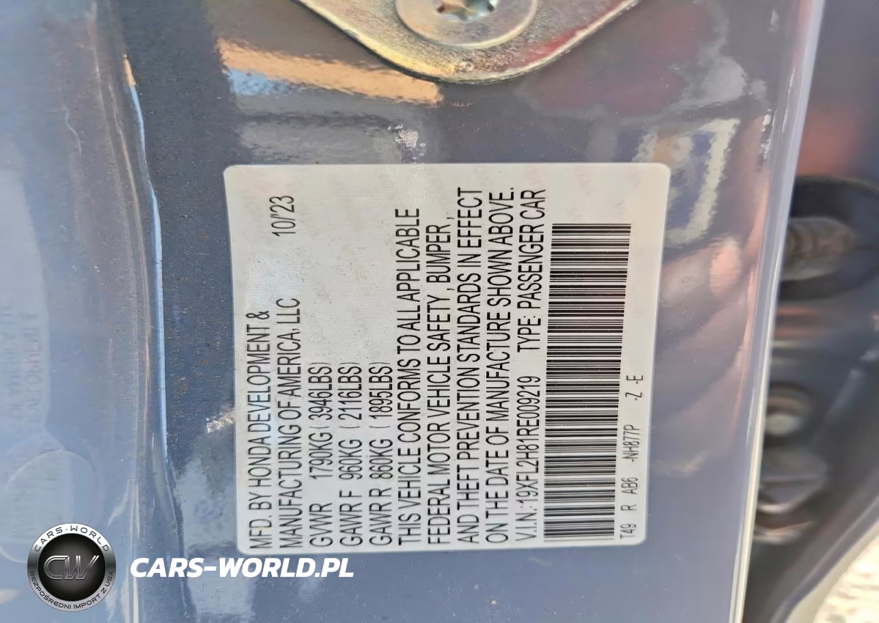 2024 Honda Civic Sport VIN:19XFL2H81RE009219 - 12