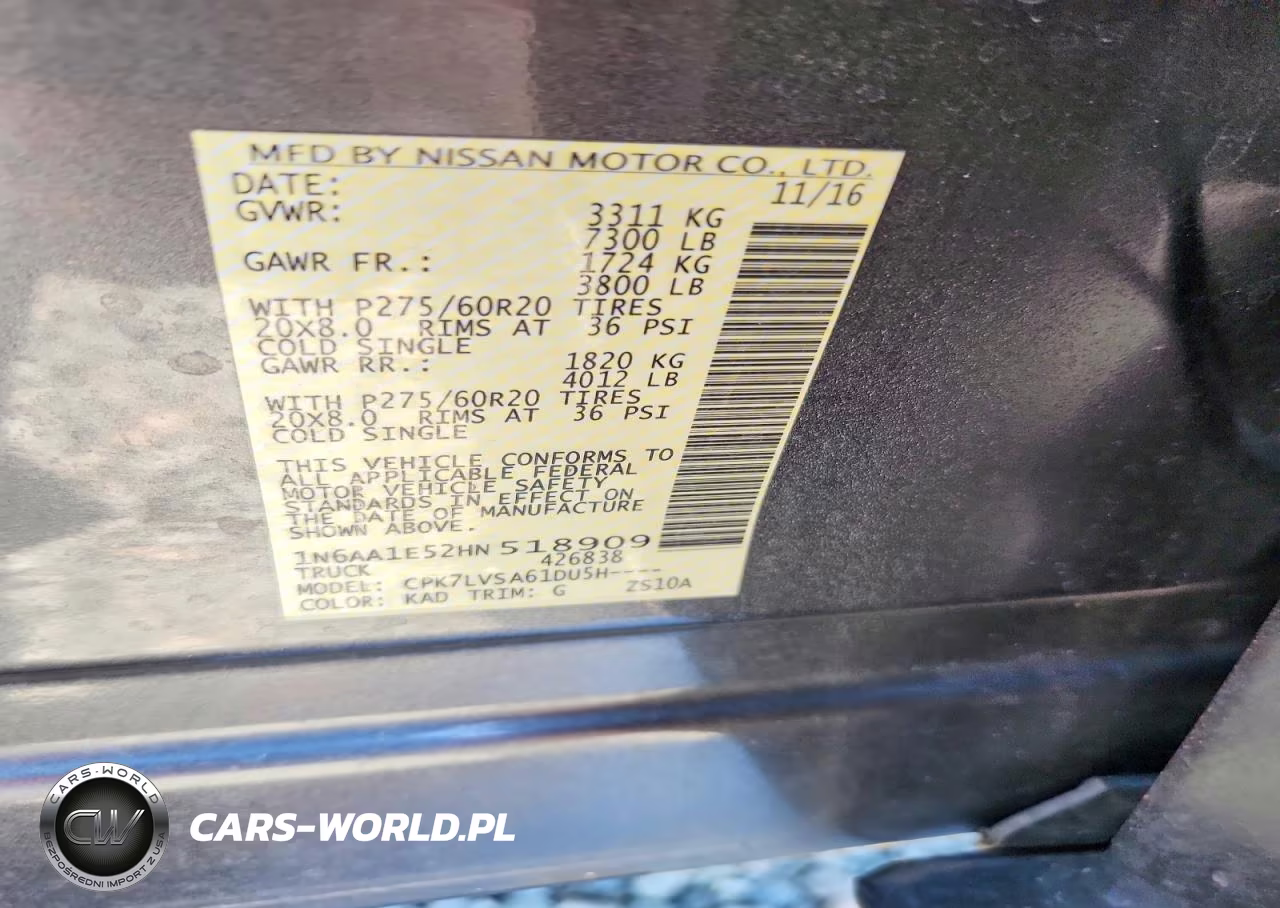 2017 Nissan Titan Sl VIN:1N6AA1E52HN518909 - 12