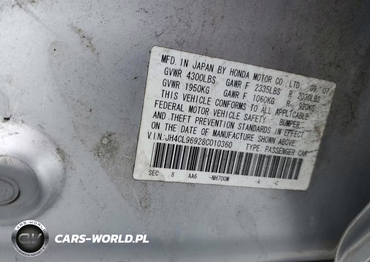 2008 Acura Tsx VIN:JH4CL96928C010360 - 12
