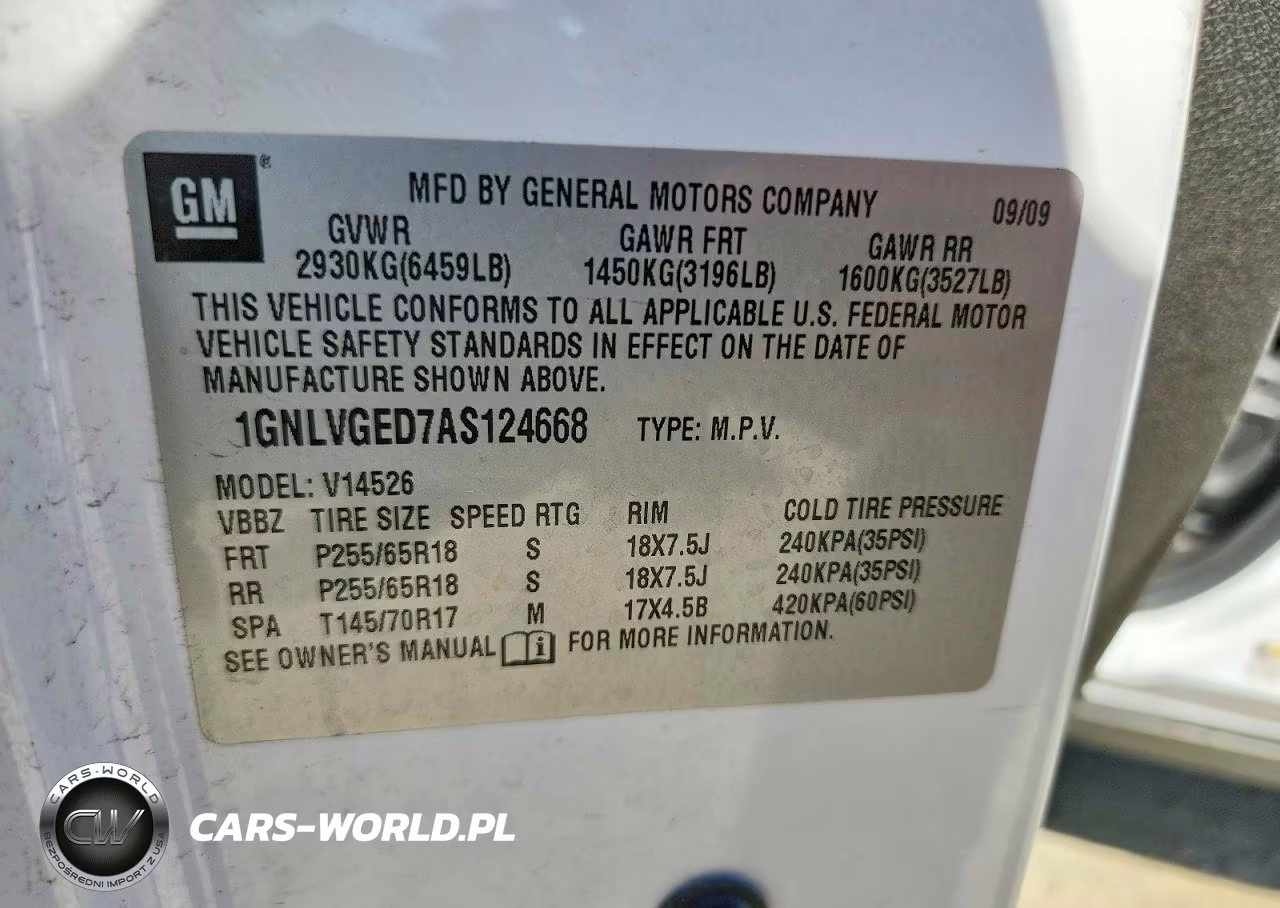 2010 Chevrolet Traverse Lt VIN:1GNLVGED7AS124668 - 12