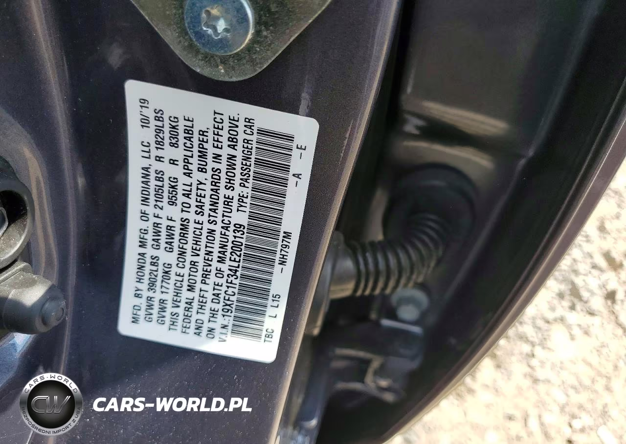 2020 Honda Civic Ex VIN:19XFC1F34LE200139 - 12
