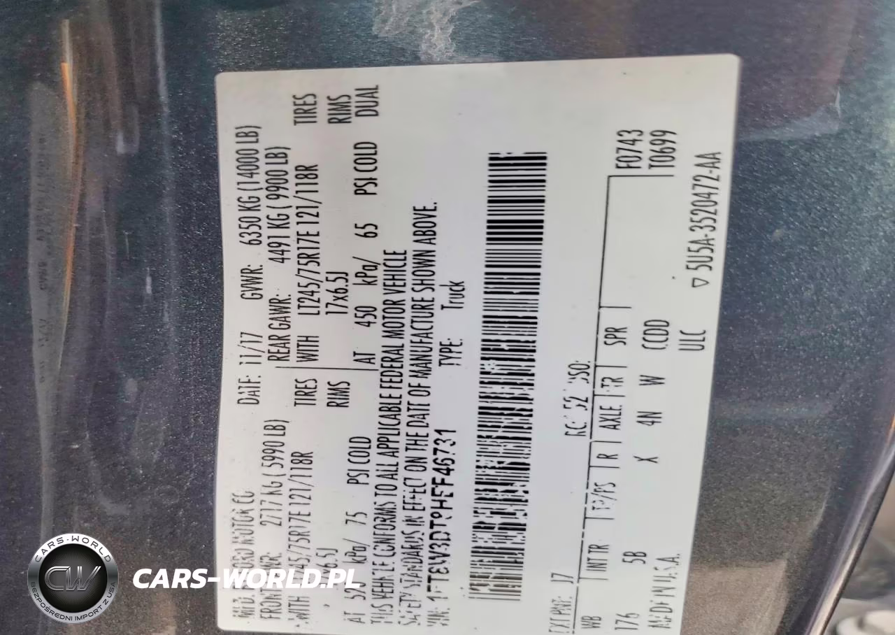 2017 Ford F350 Super Duty VIN:1FT8W3DT8HEF46731 - 13