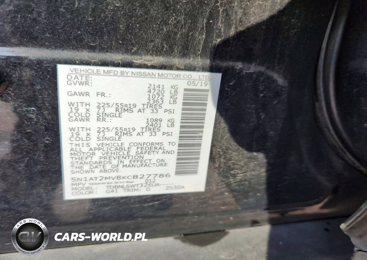 2019 Nissan Rogue Sl VIN:5N1AT2MV8KC827786 - 13