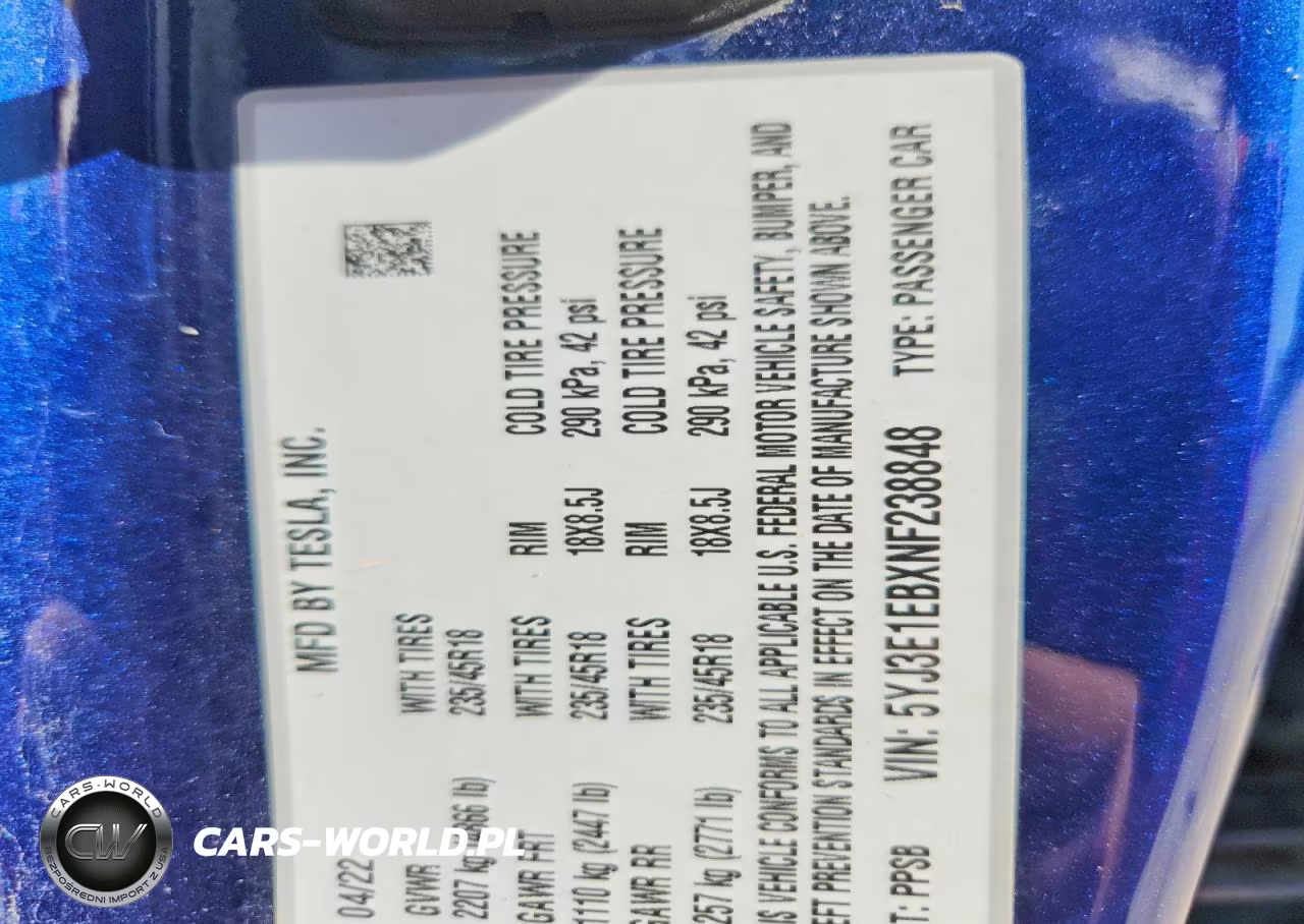2022 Tesla Model 3 VIN:5YJ3E1EBXNF238848 - 13