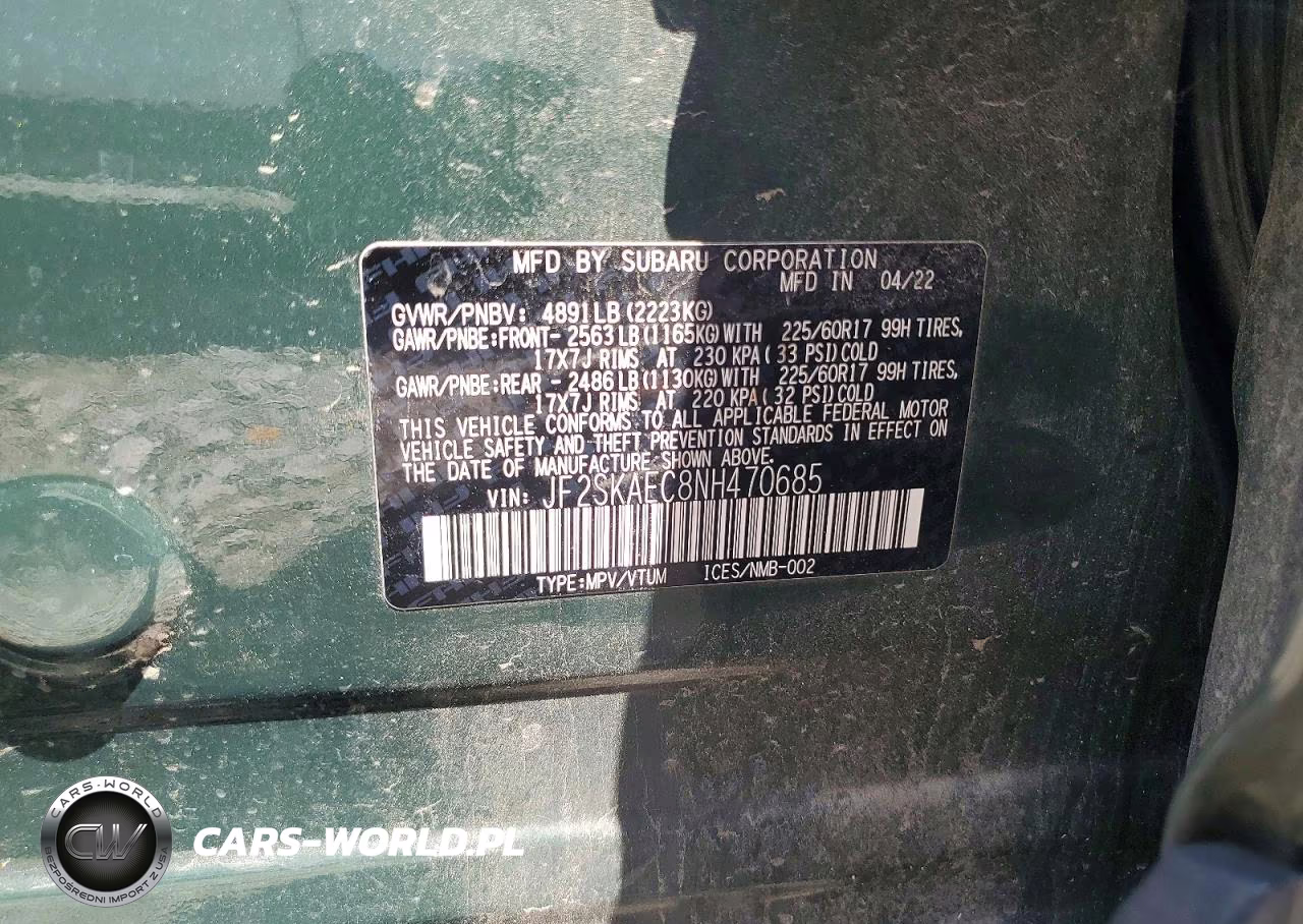 2022 Subaru Forester Premium VIN:JF2SKAEC8NH470685 - 13