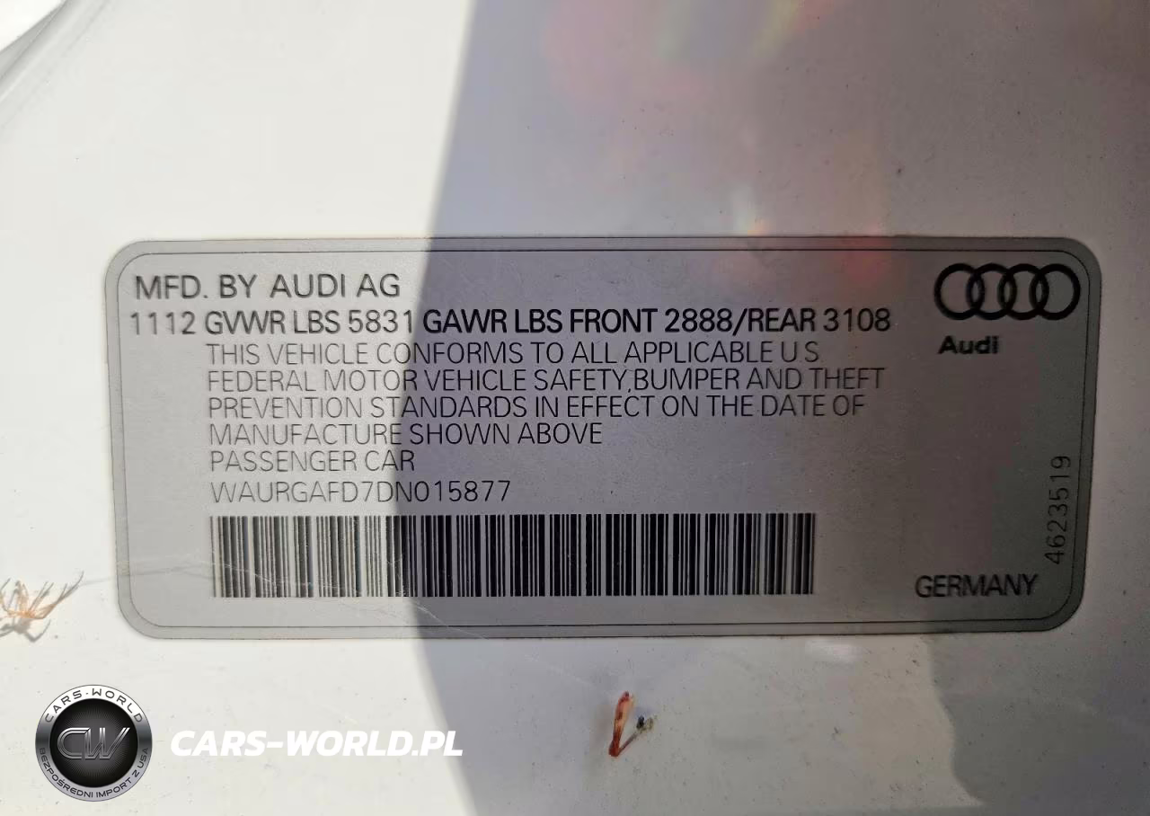 2013 Audi A8 L Quattro VIN:WAURGAFD7DN015877 - 12