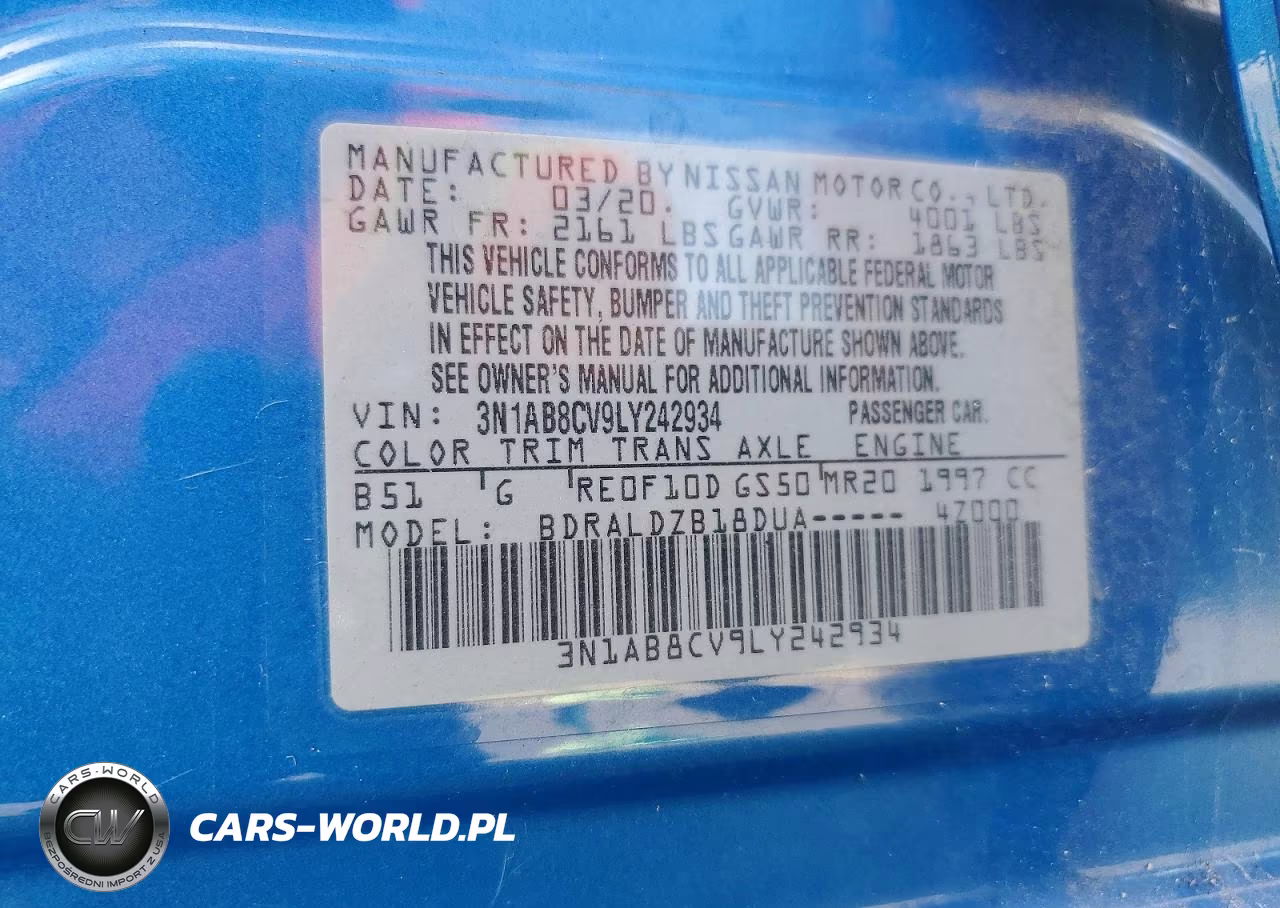 2020 Nissan Sentra Sv VIN:3N1AB8CV9LY242934 - 12