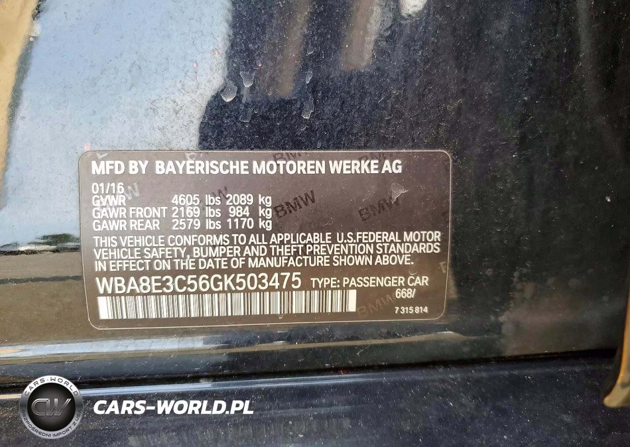 2016 BMW 328 Xi Sulev VIN:WBA8E3C56GK503475 - 13