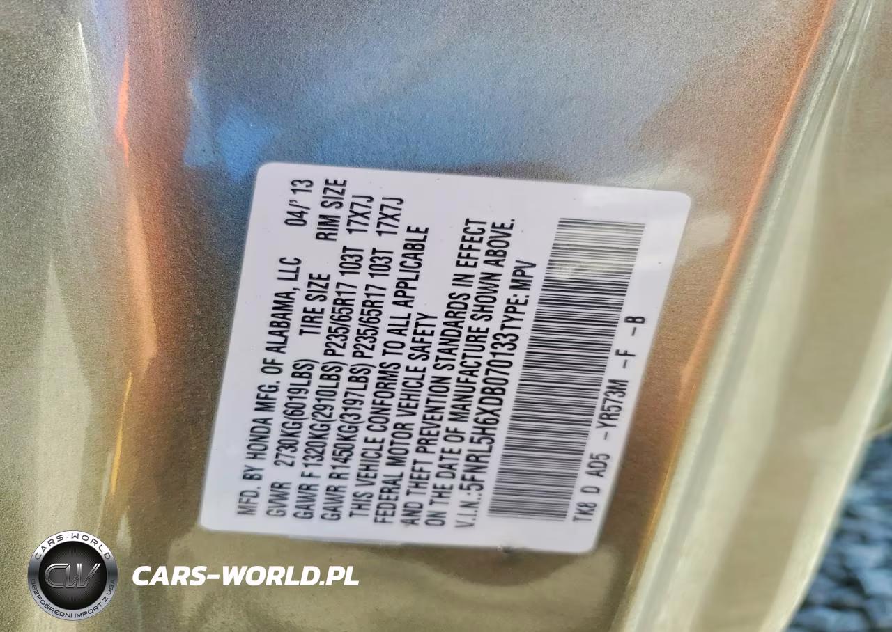 2013 Honda Odyssey Exl VIN:5FNRL5H6XDB070133 - 13