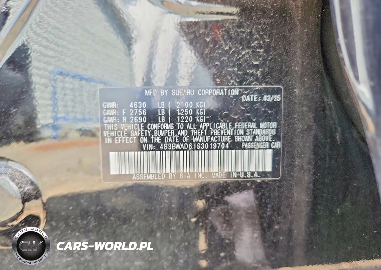 2025 Subaru Legacy Premium VIN:4S3BWAD61S3019704 - 12