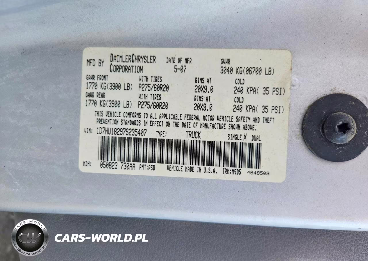 2007 Dodge Ram 1500 St VIN:1D7HU18297S235407 - 12