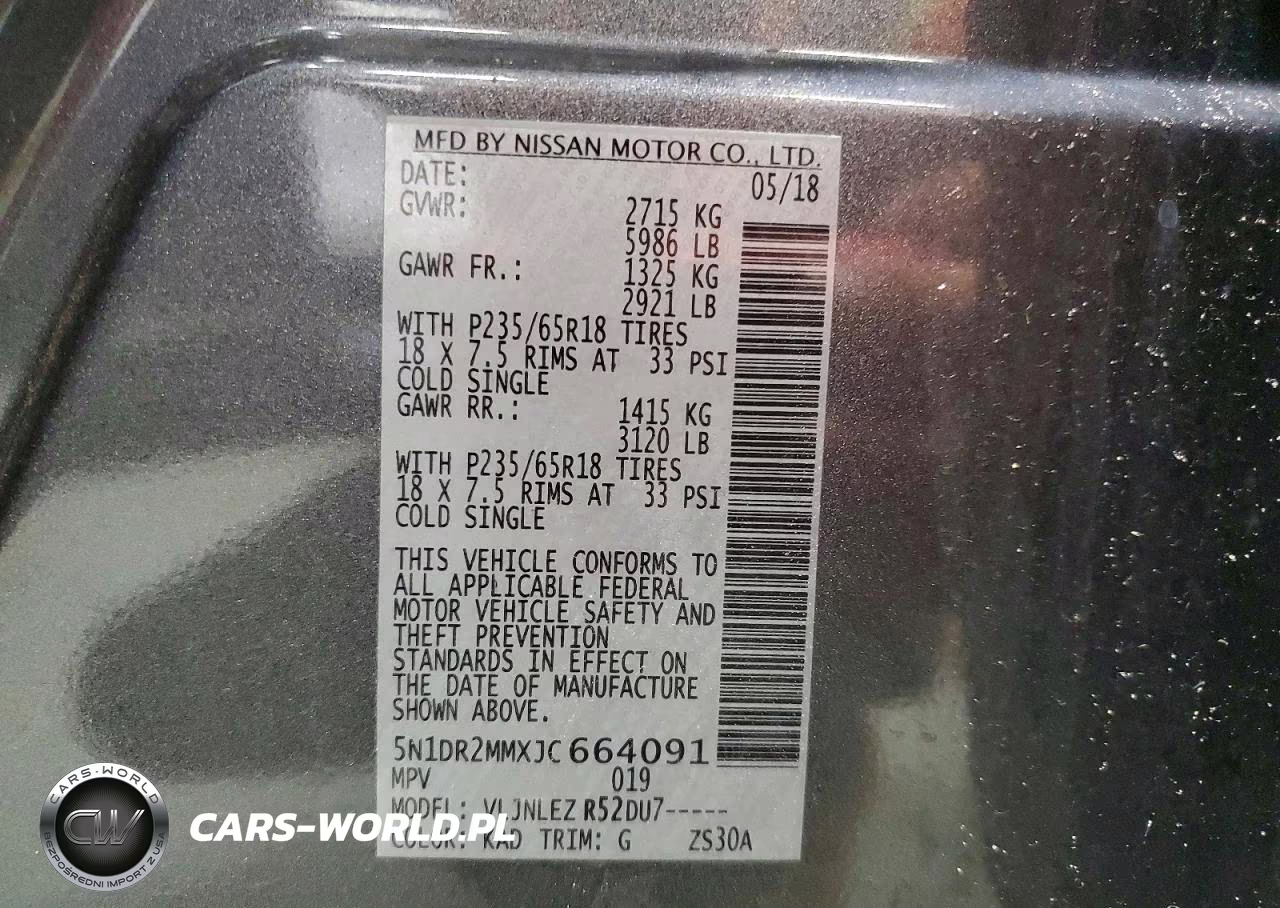 2018 Nissan Pathfinder Sv VIN:5N1DR2MMXJC664091 - 13
