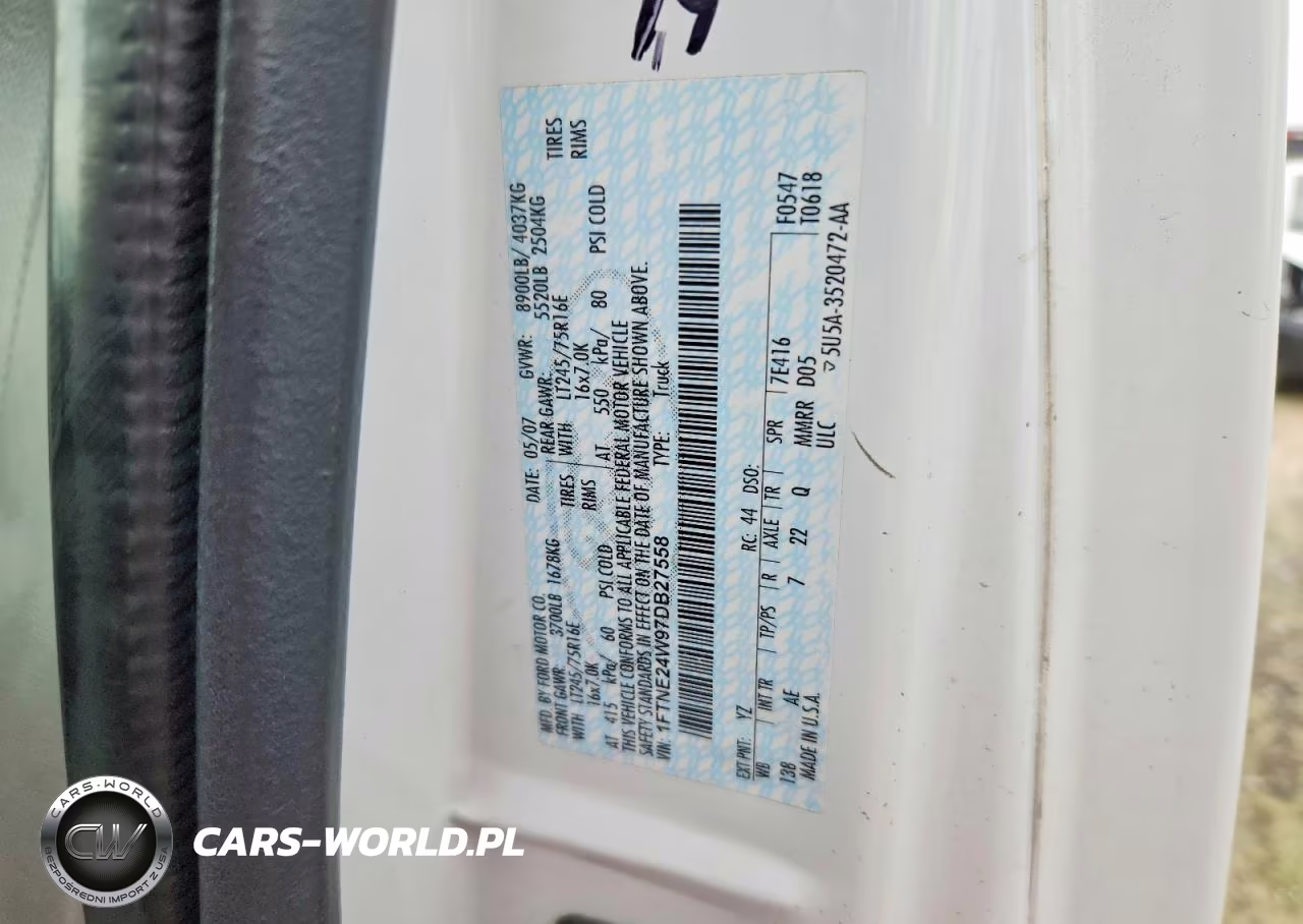 2007 Ford Econoline E250 Van VIN:1FTNE24W97DB27558 - 14