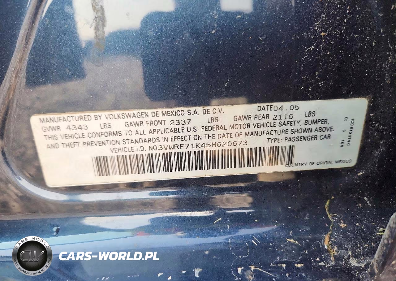 2005 Volkswagen New Jetta 2.5 VIN:3VWRF71K45M620673 - 12