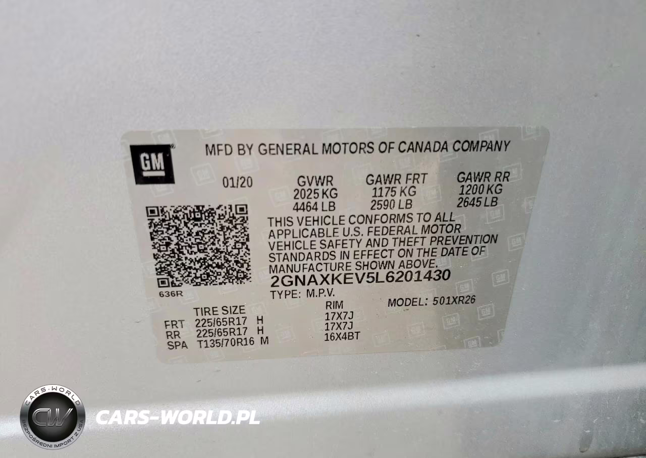 2020 Chevrolet Equinox Lt VIN:2GNAXKEV5L6201430 - 12
