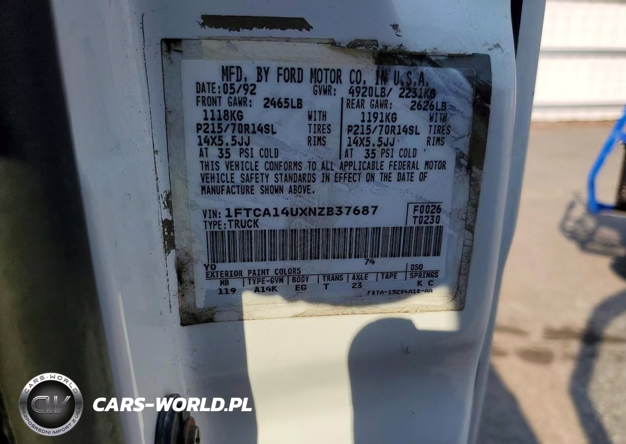 1992 Ford Aerostar Van VIN:1FTCA14UXNZB37687 - 13