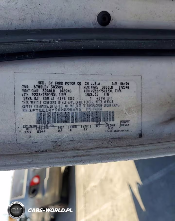 1994 Ford Econoline E150 Van VIN:1FTEE14Y9RHB93695 - 13
