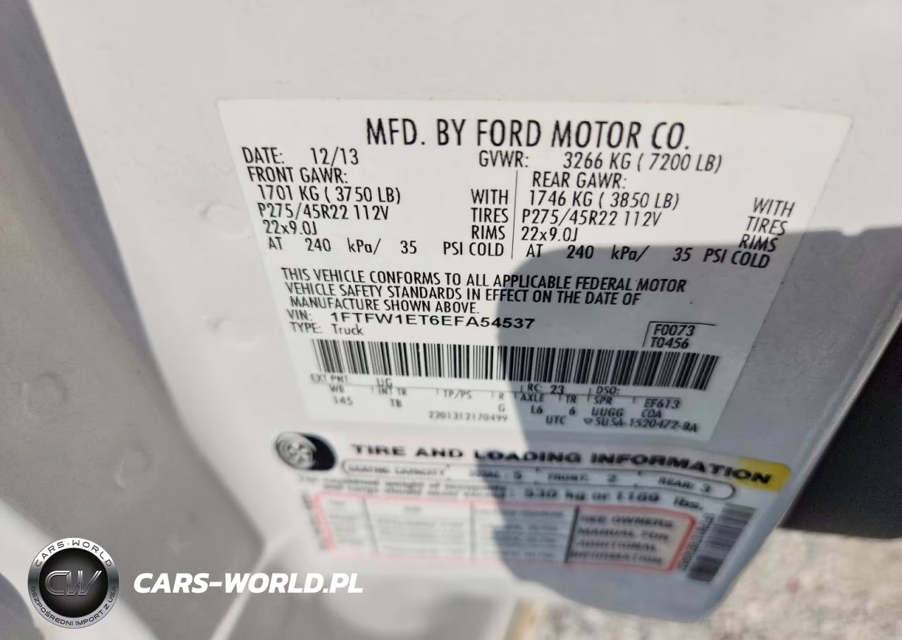 2014 Ford F150 Supercrew VIN:1FTFW1ET6EFA54537 - 12