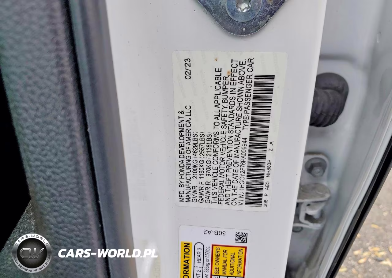 2023 Honda Accord Hybrid Sport-L VIN:1HGCY2F76PA009944 - 12