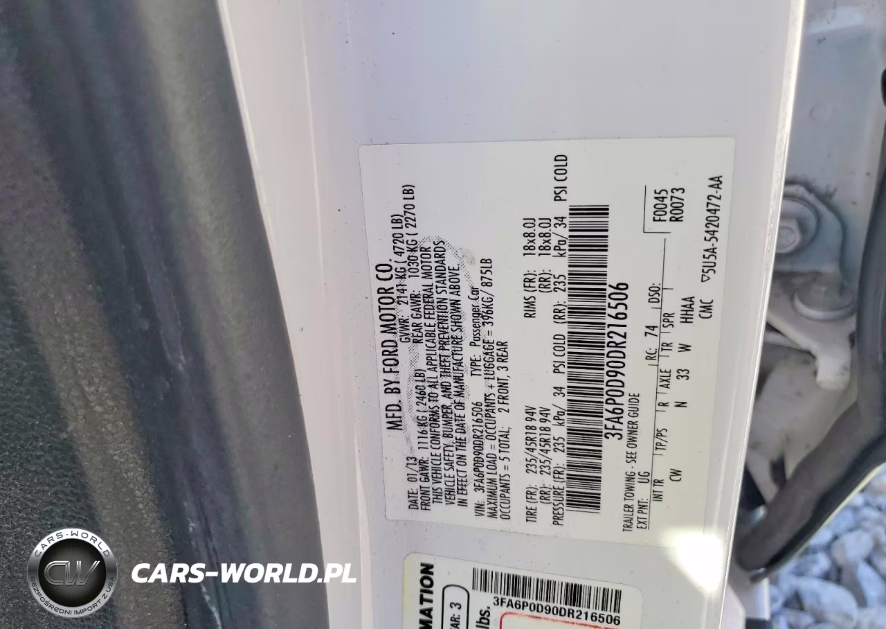 2013 Ford Fusion Titanium VIN:3FA6P0D90DR216506 - 12