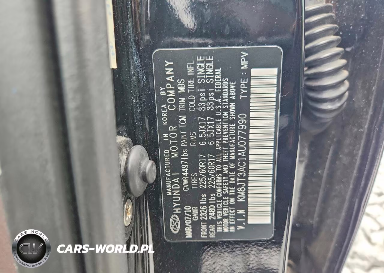 2010 Hyundai Tucson Gls VIN:KM8JT3AC1AU077990 - 13