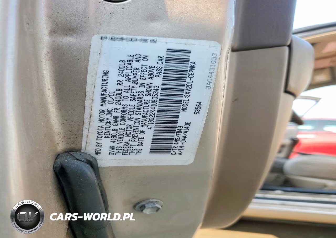 2001 Toyota Camry Le VIN:4T1BG22K41U805343 - 12