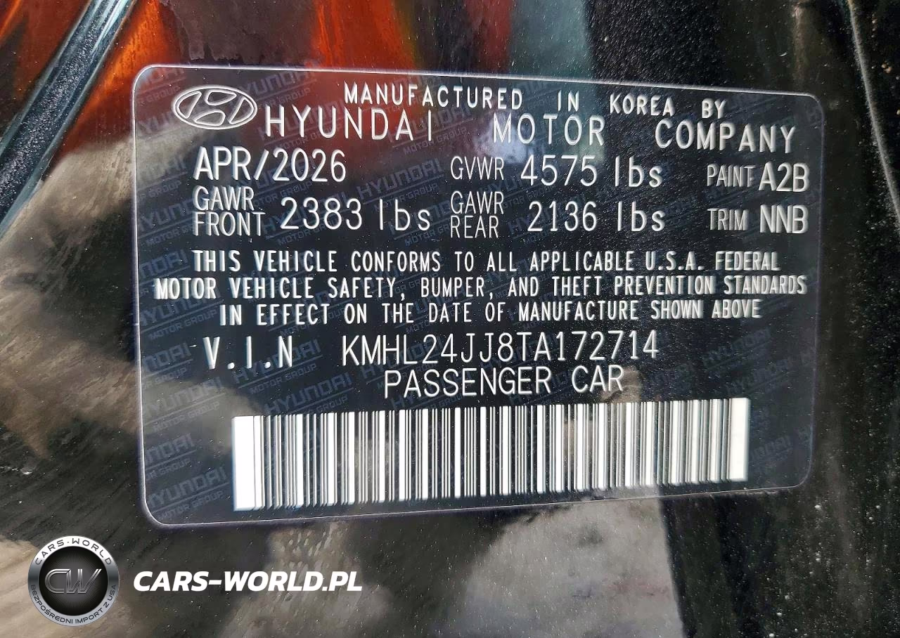 2026 Hyundai Sonata Hybrid Blue VIN:KMHL24JJ8TA172714 - 13