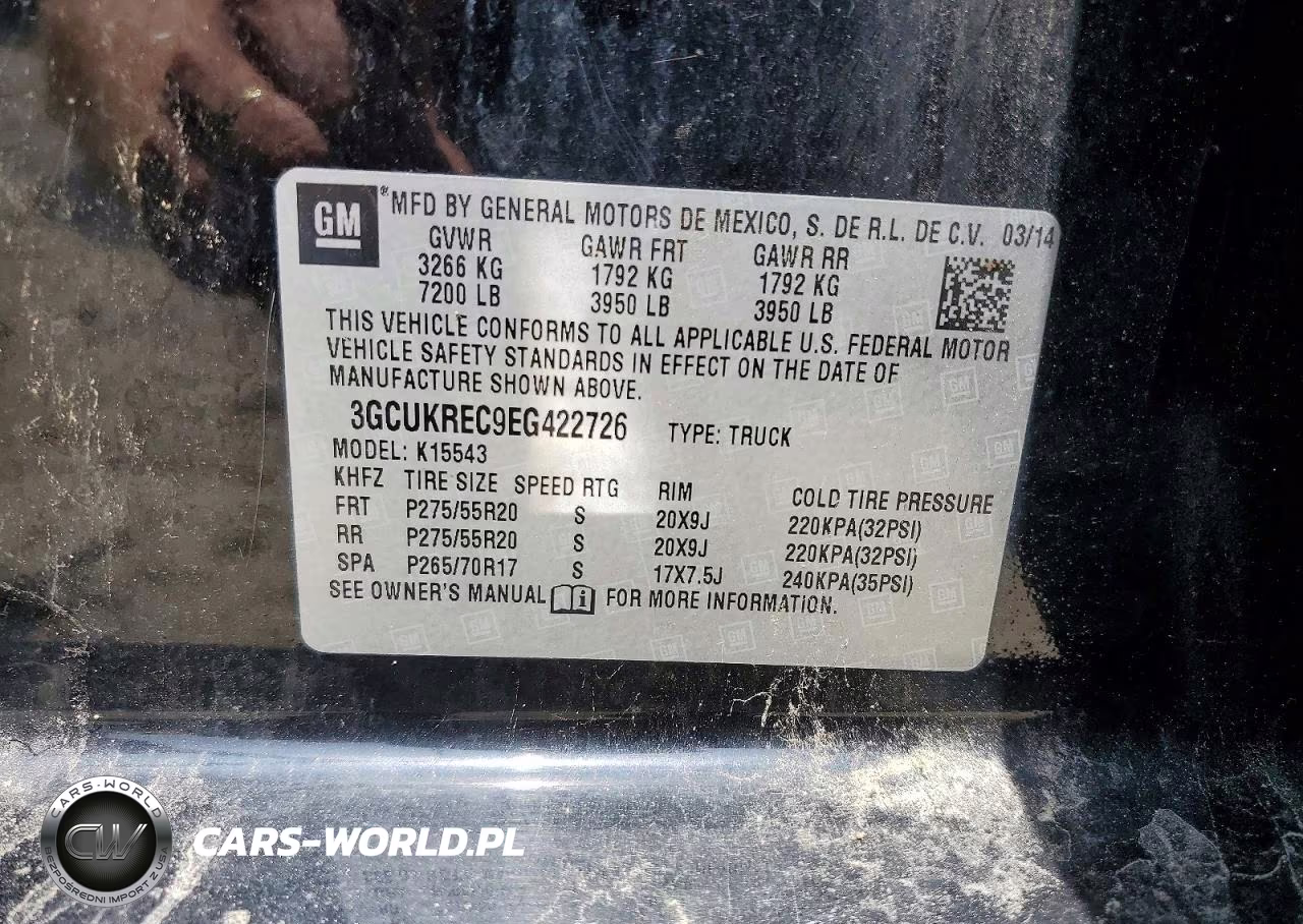 2014 Chevrolet Silverado K1500 Lt VIN:3GCUKREC9EG422726 - 12