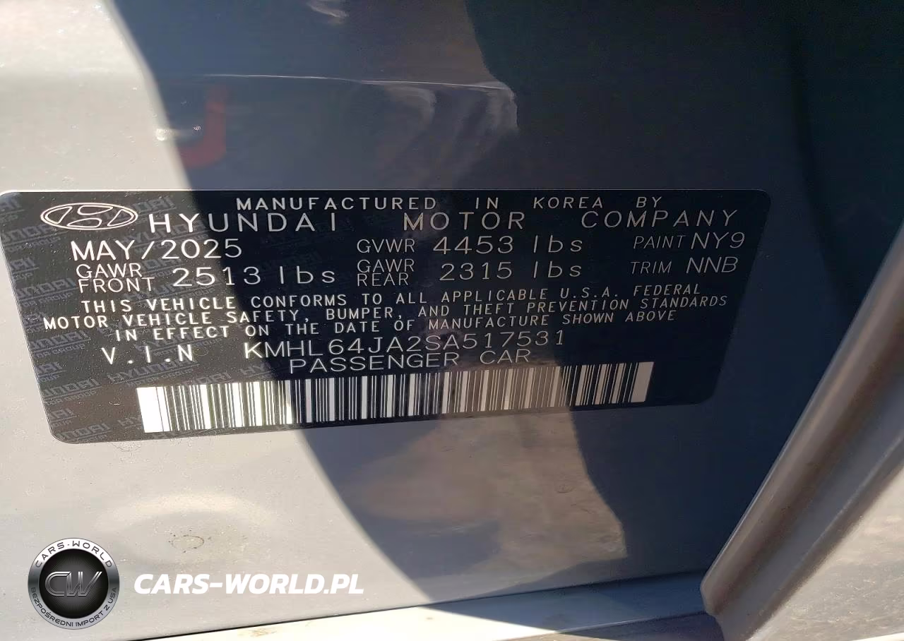 2025 Hyundai Sonata Sel VIN:KMHL64JA2SA517531 - 13