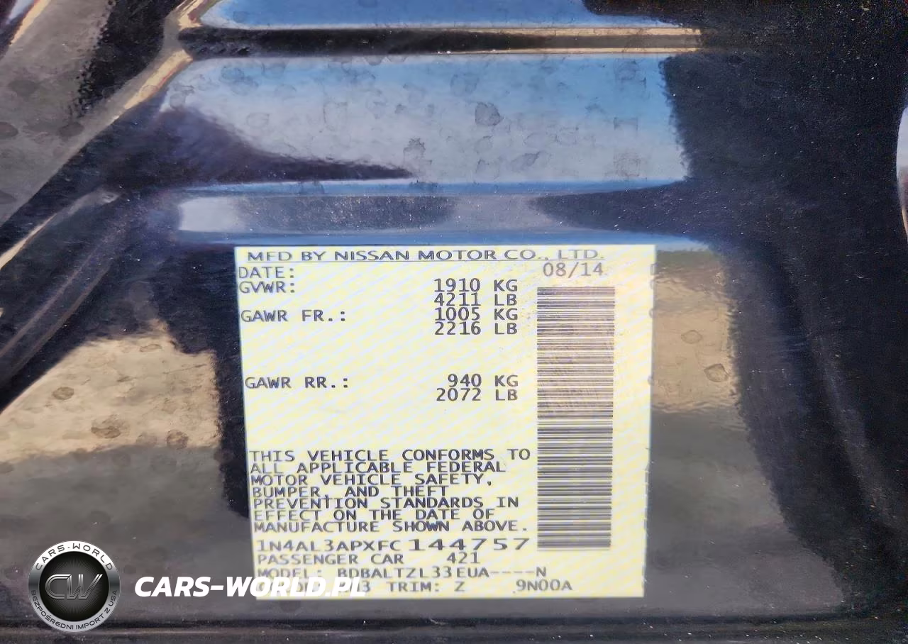 2015 Nissan Altima 2.5 VIN:1N4AL3APXFC144757 - 12