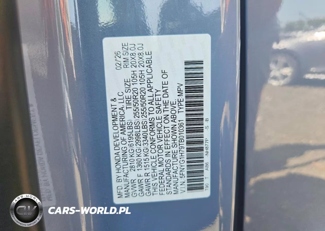 2026 Honda Pilot Touring VIN:5FNYG1H79TB010361 - 13