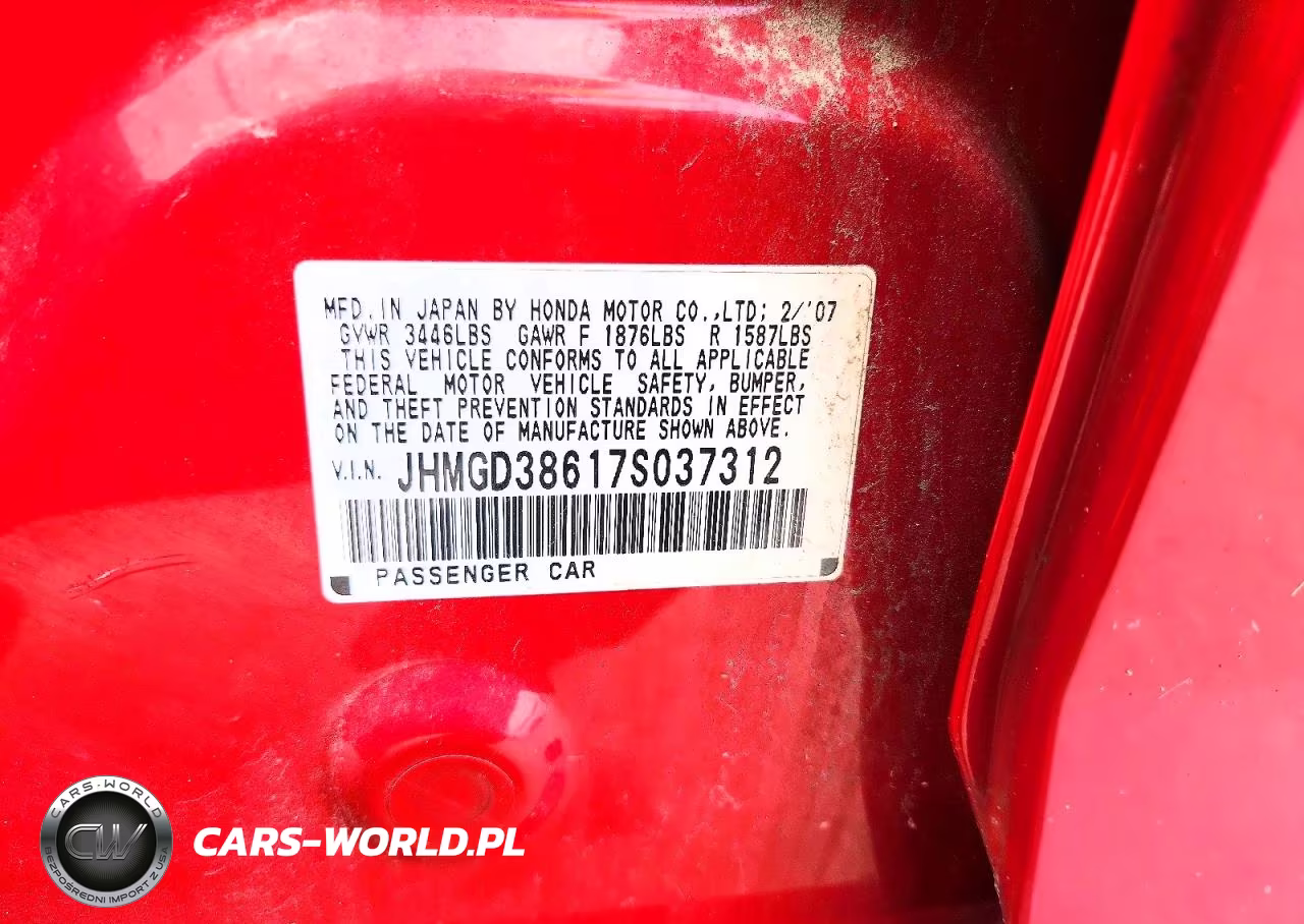 2007 Honda Fit S VIN:JHMGD38617S037312 - 13