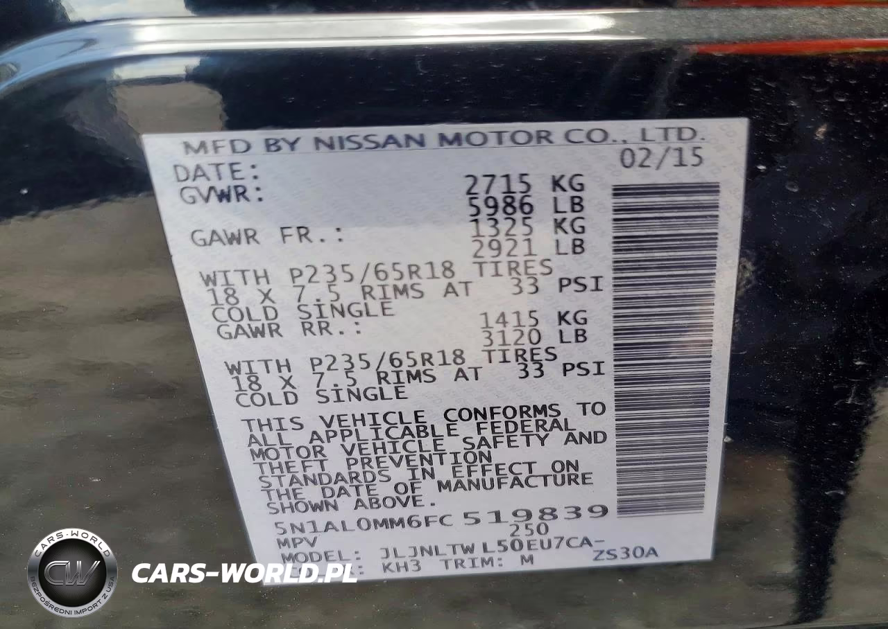 2015 Infiniti Qx60 Base VIN:5N1AL0MM6FC519839 - 14