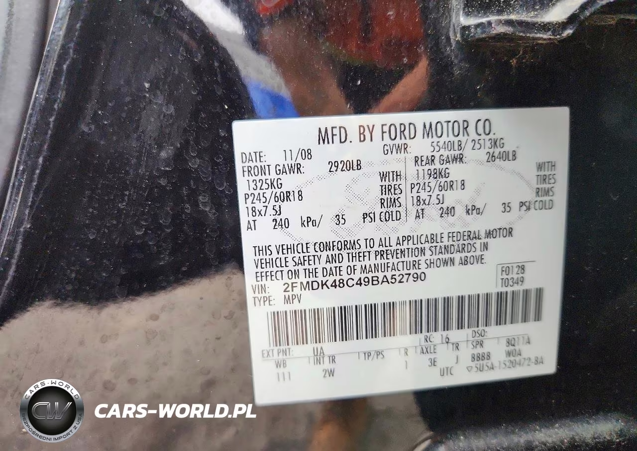 2009 Ford Edge Sel VIN:2FMDK48C49BA52790 - 13