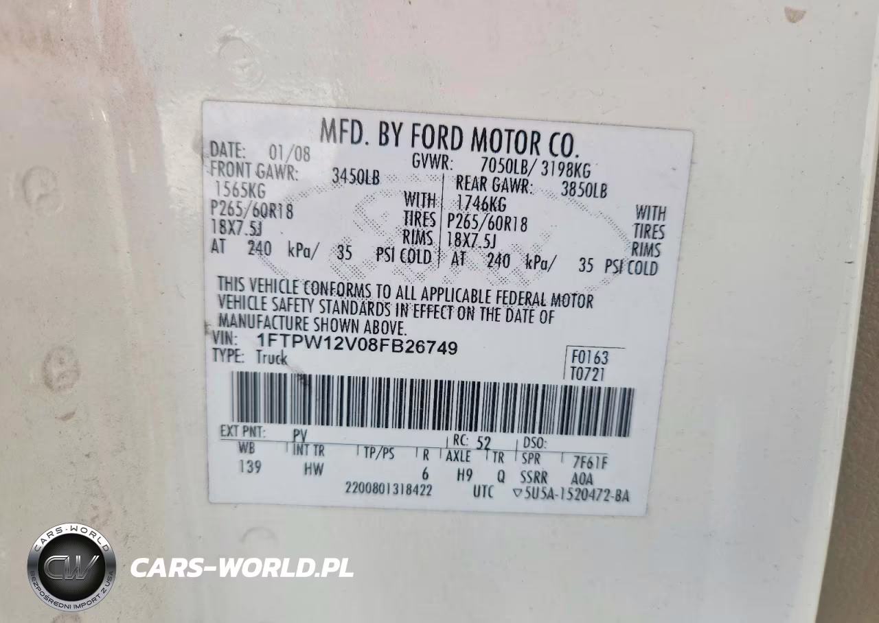2008 Ford F150 Supercrew VIN:1FTPW12V08FB26749 - 12