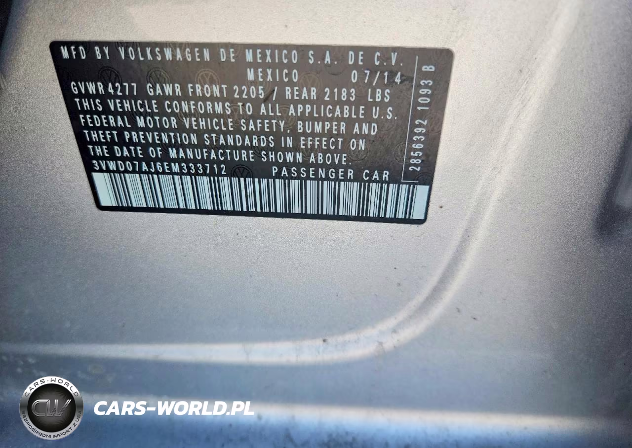 2014 Volkswagen Jetta Se VIN:3VWD07AJ6EM333712 - 12