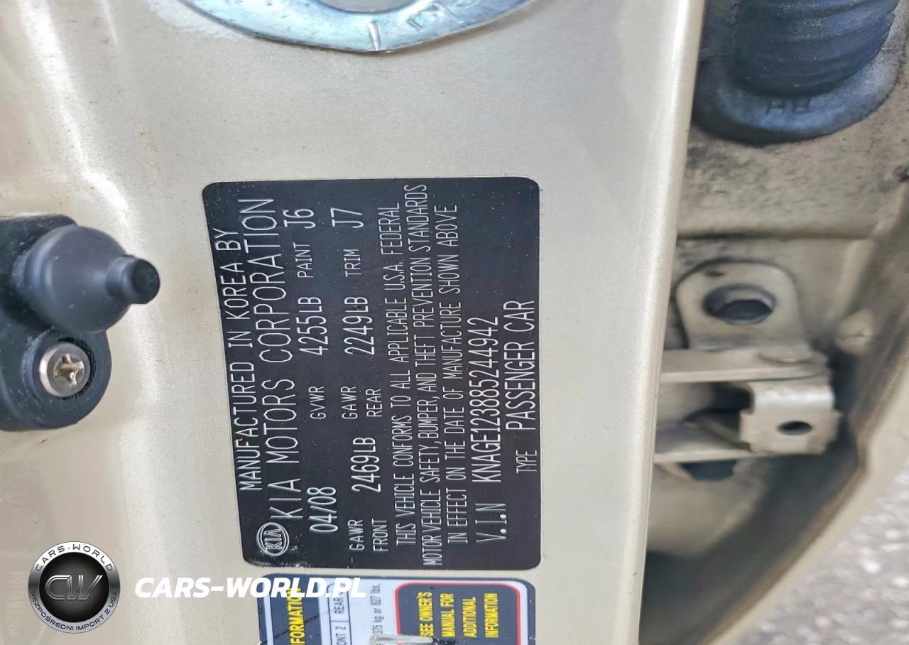 2008 Kia Optima Lx VIN:KNAGE123885244942 - 12
