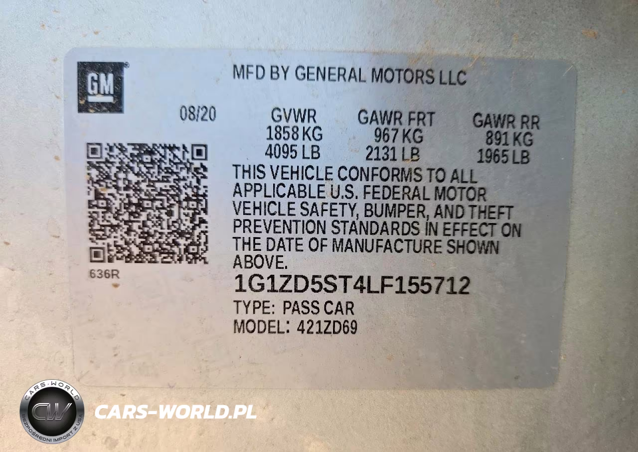 2020 Chevrolet Malibu Lt VIN:1G1ZD5ST4LF155712 - 12