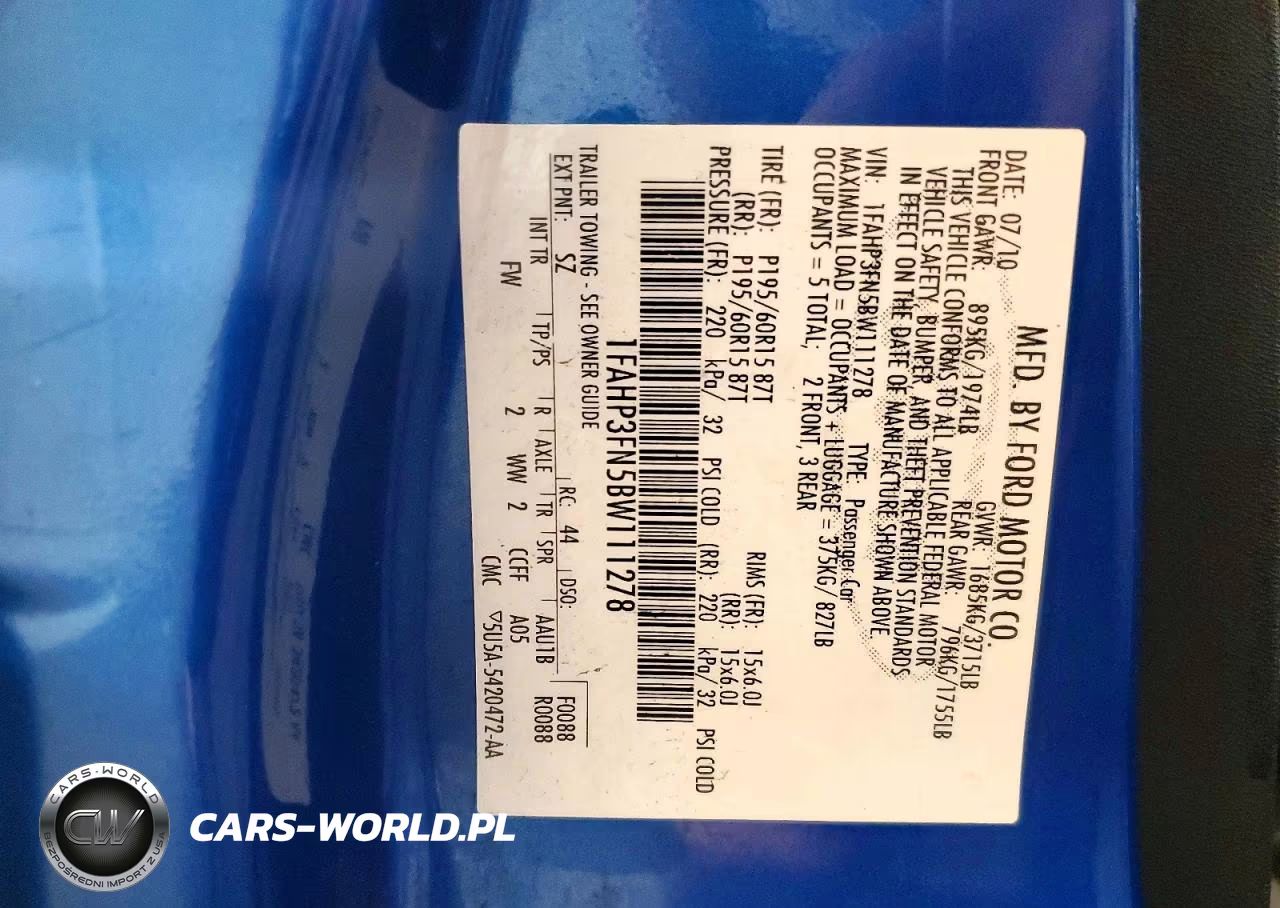 2011 Ford Focus Se VIN:1FAHP3FN5BW111278 - 12